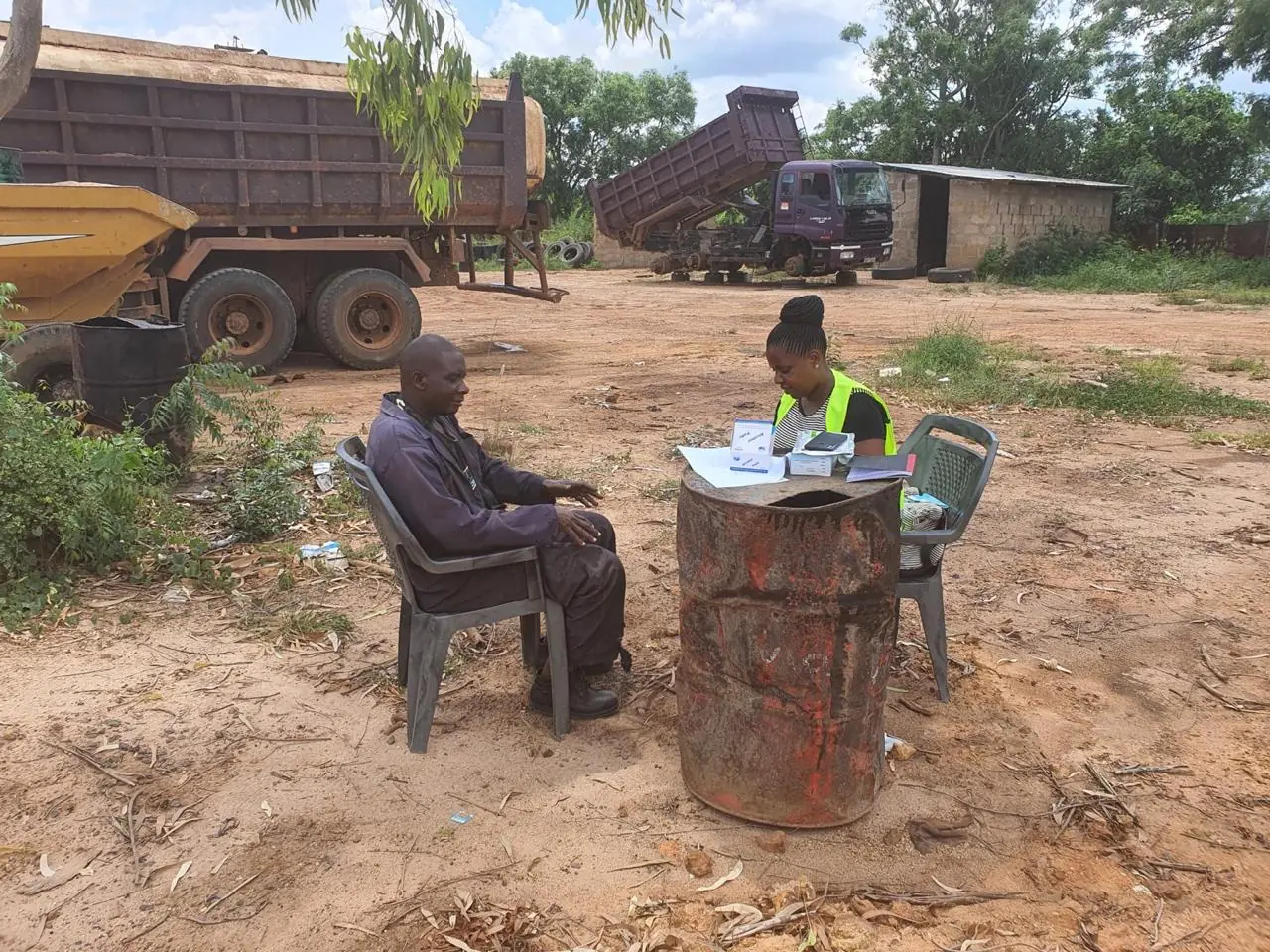 Mokila field consultation at an infrastructure project